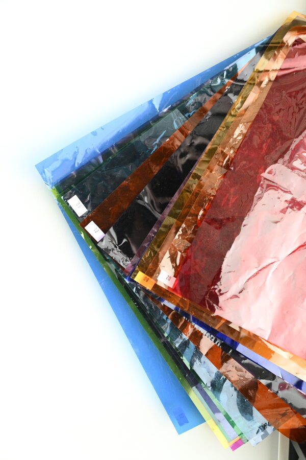 Colour gels in various colours for creative lighting