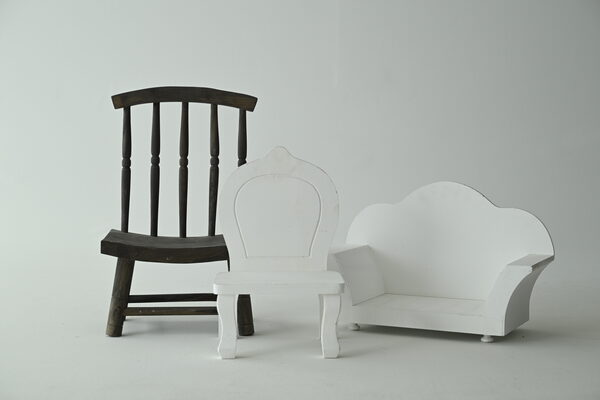 Children's chairs and furniture as props